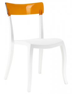 Стул пластиковый PAPATYA Hera-S стеклопластик, пластик белый, оранжевый Фото 1