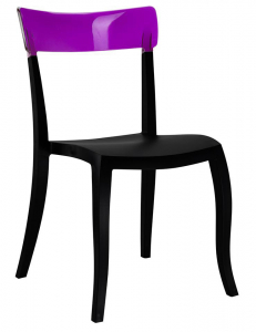 Стул пластиковый PAPATYA Hera-S стеклопластик, поликарбонат черный, фиолетовый Фото 1