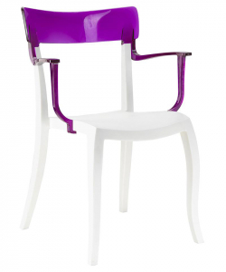 Кресло пластиковое PAPATYA Hera-K стеклопластик, поликарбонат белый, фиолетовый Фото 1