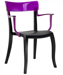 Кресло пластиковое PAPATYA Hera-K стеклопластик, поликарбонат черный, фиолетовый Фото 1