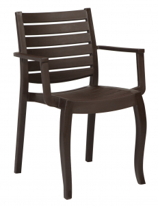 Кресло пластиковое DELTA Zeus Wood стеклопластик коричневый Фото 1