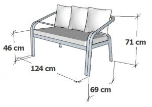 Комплект металлической мебели DELTA Alcor 1 алюминий, ткань белый Фото 7