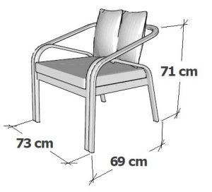 Комплект металлической мебели DELTA Alcor 1 алюминий, ткань белый Фото 8