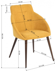 Кресло с обивкой ST-GROUP Квини микрофибра, сталь желтый Фото 10