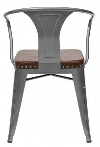 Кресло металлическое с обивкой ST-GROUP Tolix Arms Soft экокожа, сталь серебристый Фото 4