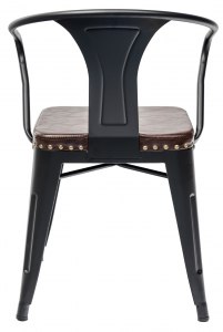 Кресло металлическое с обивкой ST-GROUP Tolix Arms Soft экокожа, сталь черный матовый Фото 4