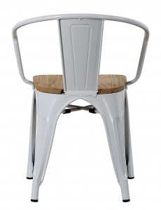 Кресло деревянное ST-GROUP Tolix дерево, сталь белый матовый + светлое дерево Фото 4