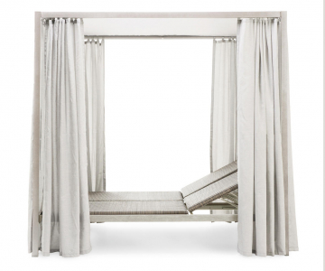 Лежак плетеный со шторами Ethimo Allaperto Grand Hotel Etwick искусственный ротанг, металл белый Фото 2
