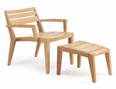 Кресло деревянное лаунж Ethimo Ribot тик натуральный Фото 4
