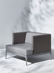 Кресло плетеное лаунж с подушками Ethimo Infinity алюминий, искусственный ротанг, акрил серый Фото 5