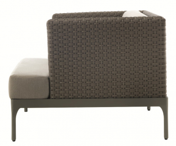 Кресло плетеное лаунж с подушками Ethimo Infinity алюминий, искусственный ротанг, акрил серый Фото 4