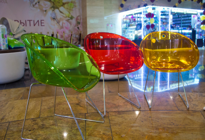 Комплект прозрачных стульев PEDRALI Gliss Set 2 металл, пластик желтый Фото 10