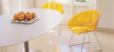 Комплект прозрачных стульев PEDRALI Gliss Set 4 металл, пластик желтый Фото 4