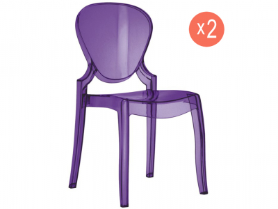 Комплект прозрачных стульев PEDRALI Queen Set 2 поликарбонат фиолетовый Фото 1