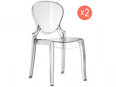 Комплект прозрачных стульев PEDRALI Queen Set 2 поликарбонат прозрачный Фото 1