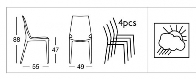 Комплект прозрачных стульев Scab Design Vanity Set 2 поликарбонат прозрачный Фото 6