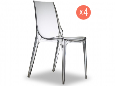 Комплект прозрачных стульев Scab Design Vanity Set 4 поликарбонат прозрачный Фото 1