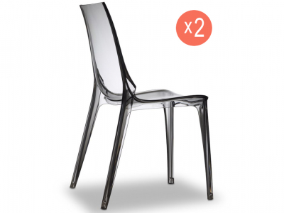 Комплект прозрачных стульев Scab Design Vanity Set 2 поликарбонат серый Фото 1