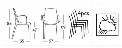 Комплект прозрачных кресел Scab Design Vanity Set 4 поликарбонат прозрачный Фото 3