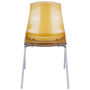 Комплект прозрачных стульев Siesta Contract Allegra Set 4 сталь, поликарбонат янтарный Фото 5