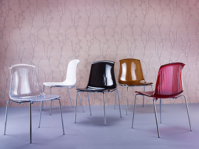 Комплект прозрачных стульев Siesta Contract Allegra Set 2 сталь, поликарбонат янтарный Фото 7