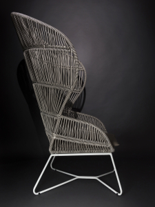 Кресло плетеное RosaDesign Virgo  алюминий, роуп, ткань белый, коричнево-черный, белый Фото 3