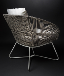 Кресло плетеное RosaDesign Virgo  алюминий, роуп, ткань белый, коричнево-черный, белый Фото 2