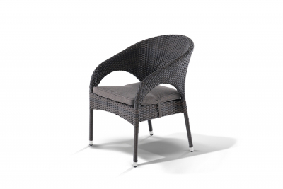 Кресло плетеное 4SIS Корретто алюминий, искусственный ротанг, ткань коричневый Фото 2