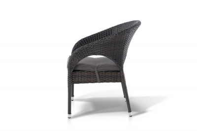 Кресло плетеное 4SIS Корретто алюминий, искусственный ротанг, ткань коричневый Фото 4