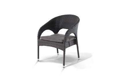 Кресло плетеное 4SIS Корретто алюминий, искусственный ротанг, ткань коричневый Фото 1