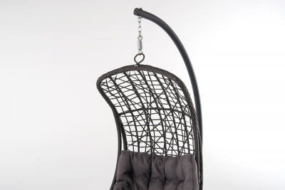 Кресло плетеное подвесное 4SIS Виши алюминий, искусственный ротанг, ткань коричневый Фото 3