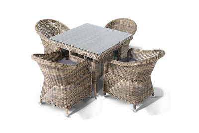 Комплект плетеной мебели 4SIS Фредо алюминий, искусственный ротанг, ткань соломенный Фото 11