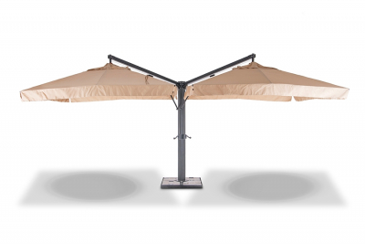 Зонт профессиональный двухкупольный 4SIS Рим алюминий, ткань бежевый Фото 2