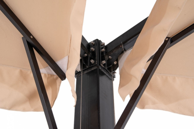Зонт профессиональный двухкупольный 4SIS Рим алюминий, ткань бежевый Фото 7