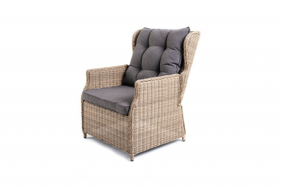 Кресло раскладное плетеное с подушкой 4SIS Форио алюминий, искусственный ротанг, ткань соломенный Фото 1