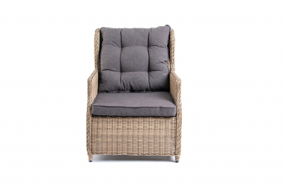 Кресло раскладное плетеное с подушкой 4SIS Форио алюминий, искусственный ротанг, ткань соломенный Фото 2
