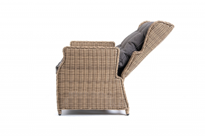 Кресло раскладное плетеное с подушкой 4SIS Форио алюминий, искусственный ротанг, ткань соломенный Фото 4