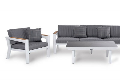 Комплект мягкой мебели 4SIS Фореста алюминий, полимер, ткань белый Фото 4
