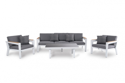 Комплект мягкой мебели 4SIS Фореста алюминий, полимер, ткань белый Фото 1