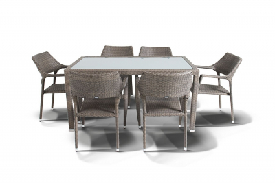 Комплект плетеной мебели 4SIS Джела алюминий, искусственный ротанг серо-коричневый Фото 3