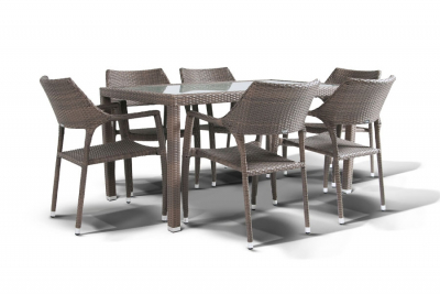 Комплект плетеной мебели 4SIS Джела алюминий, искусственный ротанг серо-коричневый Фото 2