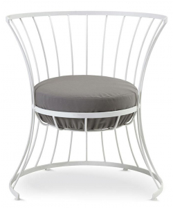 Кресло металлическое лаунж с подушками Ethimo Clessidra акрил, алюминий тортора, белый Фото 1