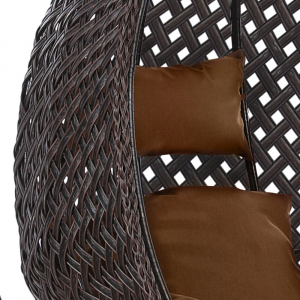 Кресло плетеное подвесное Afina AFM-250B-L Brown искусственный ротанг, сталь коричневый, бежевый Фото 2