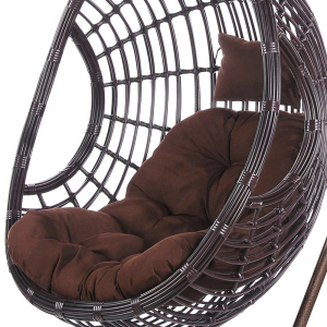 Кресло плетеное подвесное Afina AFM-300A искусственный ротанг, сталь коричневый Фото 2