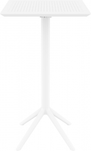 Стол пластиковый барный складной Siesta Contract Sky Folding Bar Table 60 сталь, пластик белый Фото 7