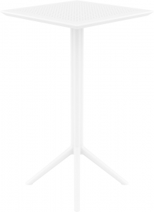 Стол пластиковый барный складной Siesta Contract Sky Folding Bar Table 60 сталь, пластик белый Фото 6