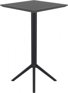 Стол пластиковый барный складной Siesta Contract Sky Folding Bar Table 60 сталь, пластик черный Фото 7