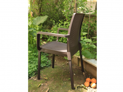 Кресло пластиковое DELTA Napoli полипропилен коричневый Фото 3