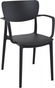 Кресло пластиковое Siesta Contract Lisa стеклопластик черный Фото 1