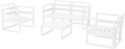 Комплект пластиковой мебели Siesta Contract Mykonos стеклопластик белый Фото 1